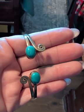 Handmade Native American Turquoise Bronze 8" Bangle Bracelet